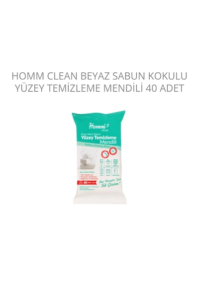 Homm Clean Beyaz Sabun Kokulu Yüzey Temizleme Mendili Islak Mendil