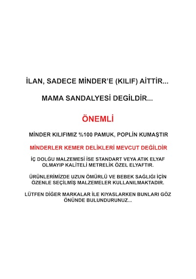 Holmer Organik Mama Sandalyesi Minderi & Kılıfı Kemer Deliksiz