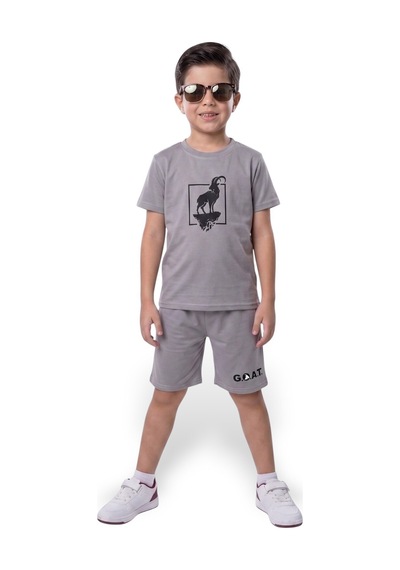 Minik Motion 2'li Set Kısa Kollu Tshirt Ve Şortlu Çocuk Minikmotion Alt Üst Takım Füme-siyah Minik Motion 2'li Set Kısa Kollu Tshirt Ve Şortlu Çocuk Minikmotion Alt Üst Takım Füme-siyah