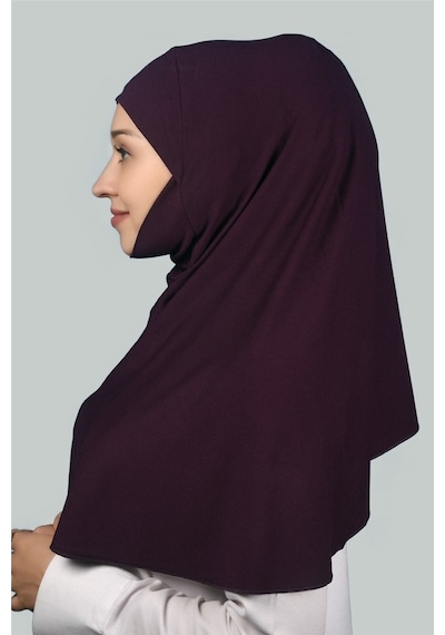 Altobeh Hazır Türban Peçeli Pratik Eşarp Tesettür Nikaplı Hijab - Namaz Örtüsü Sufle (XL) - Mürdüm