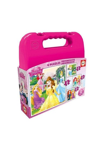 Educa Disney Prenses 4'lü Puzzle Set Çantalı