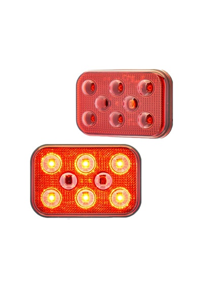 Sanel 24v Universal Kare 6 Led Dış Makan Uyumlu Kırımızı Sbd24r6