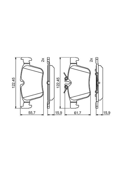 Mercedes C Serisi 205 C200d 2.1 2015-2017 Bosch  Arka Balata Wva25354