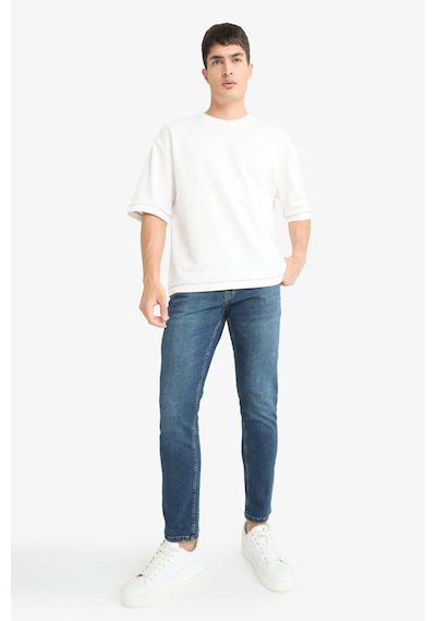 Defacto Pedro Slim Fit Dar Kalıp Normal Bel Dar Paça Jean Pantolon G2235ax25aunm34 Mavi