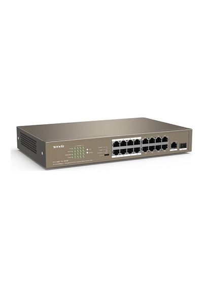 Tenda 16Port 150W Full Poe Tef1118P 16 150W 10/100 1X Sfp Yönetilemez Switch