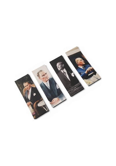 Atatürk 4'lü Kitap Ayracı Kalın Geniş Kesim 350 Gr Hediyelik No:3
