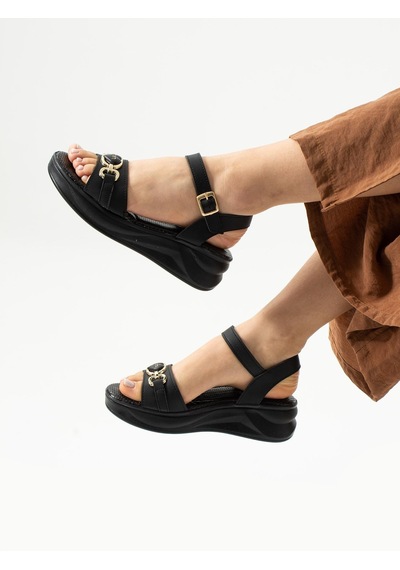 Moda Ayakkabı 148 Ortopedik Kadın Sandalet Ayakkabı Siyah