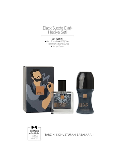 Black Suede Dark Erkek Parfüm Ve Rollon Hediye Seti Odunsu
