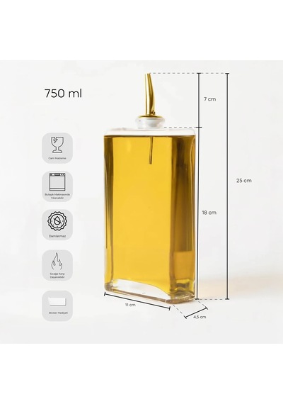 Perotti Molivet 3'lü Silver Kapak Cam Yağdanlık Sosluk Sirkelik 350-500-750 Ml Çok Renkli