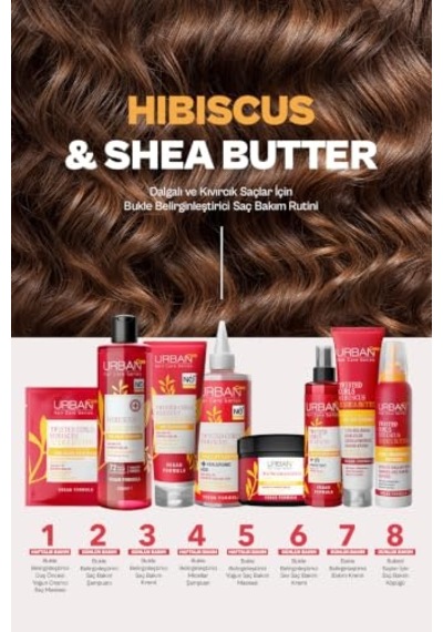 Urban Care Twisted Curls Hibiscus & Shea Butter Kıvırcık Ve Dalgalı Saçlara Özel Onarıcı Bakım Köpüğü 150 Ml- Vegan