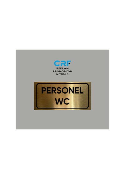 Gold Aluminyum Kapı İsimliği Personel Wc Yazılı Arkası Yapışkanlı 10x20 Cm