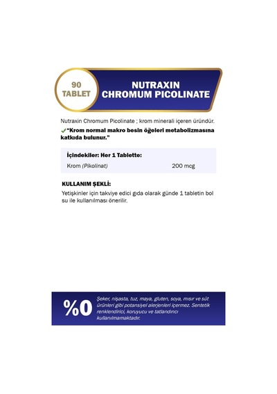 Nutraxin Chromium Picolinate 90 Kapsül 10'li Paket
