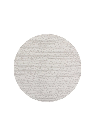 Geometrik Desenli Nar Yumuşak Dokulu Akrilik Yuvarlak Halı Nr02 Kemik Kemik-bej