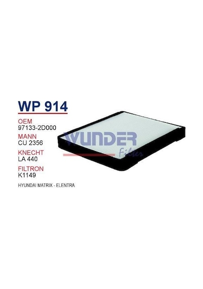 WUNDER WP914 Polen Filtresi Hyundai Matrix - Elentra