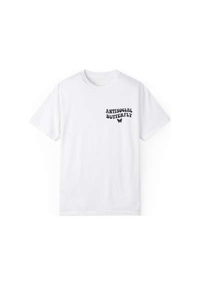 Startmore Antisocial Butterfly Baskılı Unisex Beyaz Tişört