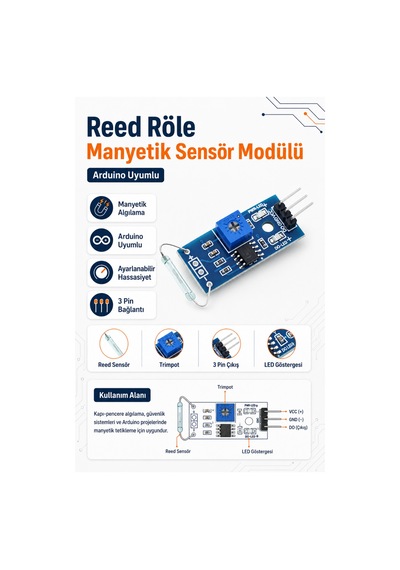 Reed Röle Manyetik Sensör Modülü - Arduino Uyumlu