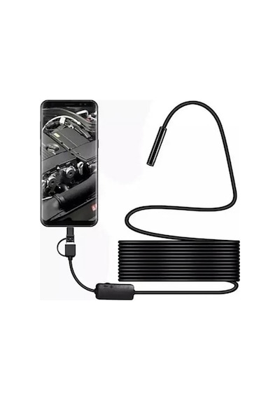 Vtn-02 Endoskop Yılan Video Kamera Led Li 2 Metre 7 Mm Sert Kablo Su Geçirmez