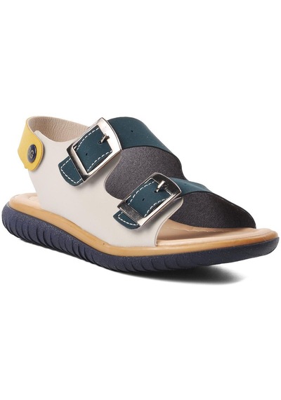 Ayakmod Şng 1530-f Lacivert Nubuk-sarı-krem Erkek Çocuk Sandalet 001