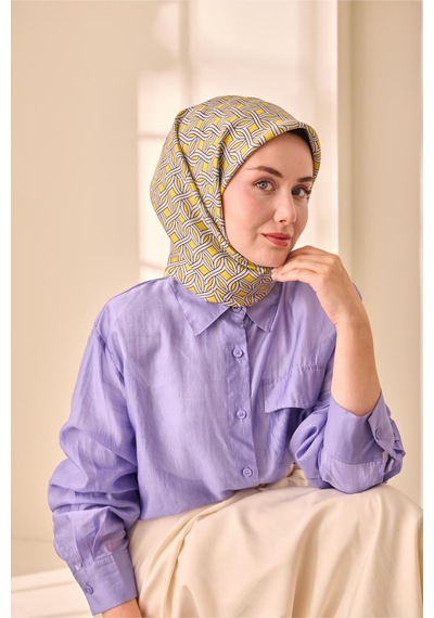 Silk Home Twill İpek Eşarp 11479-05 Sarı, Gümüş
