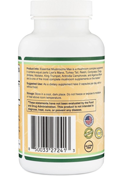 Double Wood Mushroom Lion's Mane Reishi Cordyceps And Turkey Tail 120 Caps Aromasız