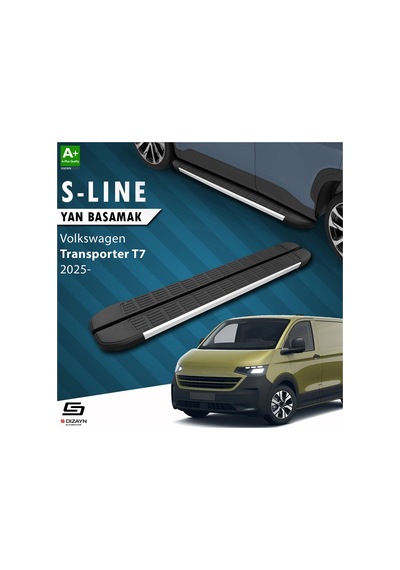 S-dizayn Volkswagen Transporter T7 Kısa Şase S-line Aluminyum Yan Basamak 223 Cm 2025 Üzeri A+ Kalite
