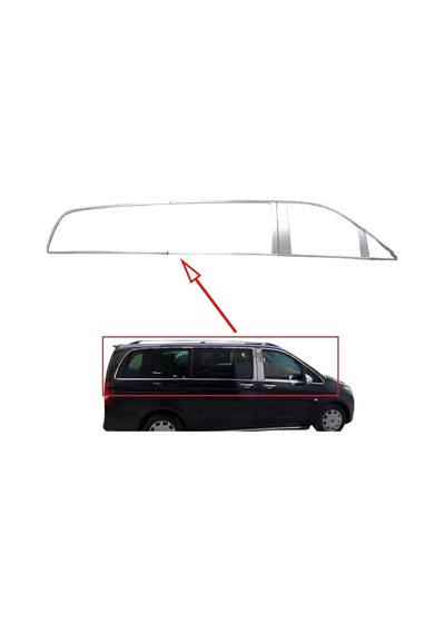 Autogp Mercedes Vito W447 Uzun Cam Çerçevesi Kenar Çıtası Krom Tamtur 24 Parça