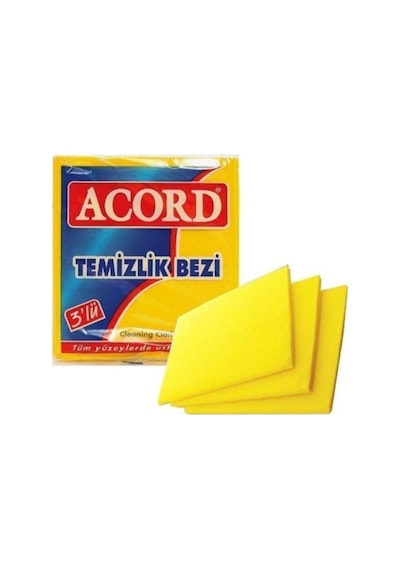 Acord Temizlik Bezi Sarı 3'lü