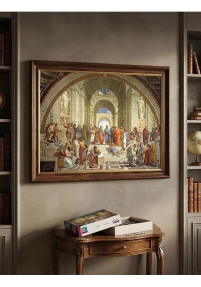 Modern Roma Ve Atina Okulu İkili Set - 2 X 1000 Parça Manzara İkili Puzzle Seti