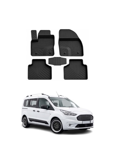 Ford Tourneo Connect 2-3 2014-2023 Uyumlu 4d Havuzlu Paspas Kauçuk Siyah 5 Parça