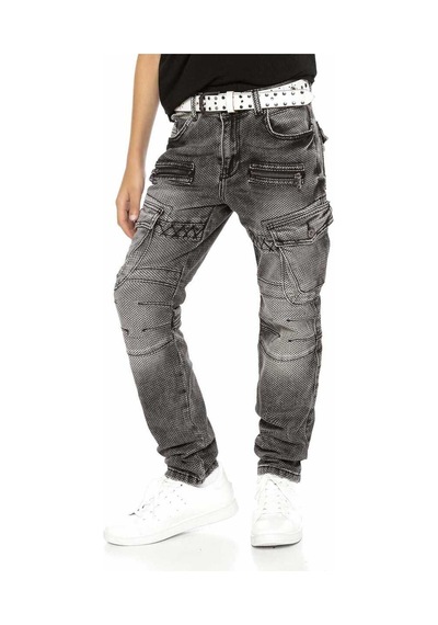 Cipo & Baxx Cdk111 Biker Stil Kargo Cep Çocuk Kot Pantolon 001