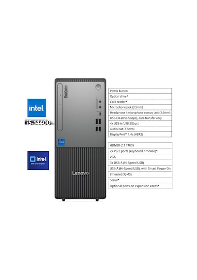 Lenovo ThinkCentre Neo 50t G5 12UD002CTRHMF65 i5-14400 40 GB 1 TB SSD W10P Masaüstü Bilgisayar