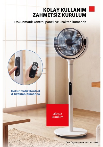 Doğal Rüzgar Ion Fresh Beyaz 7 Kanatlı Çok Yönlü Kumandalı Vantilatör F-dse40xcıs W
