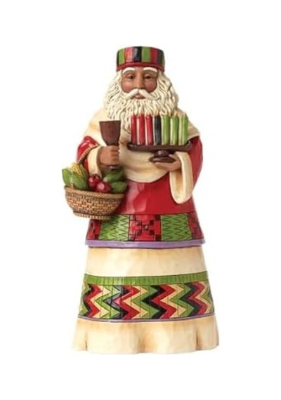 Enesco Jim Shore Heartwood Creek Afrika Noel Baba Figürü, Reçine, 18cm, Çok Renkli