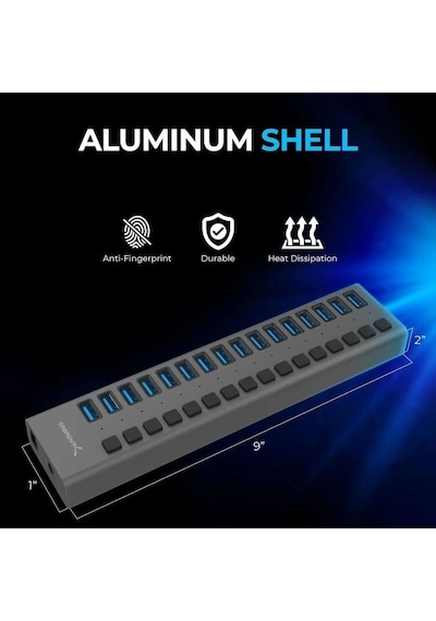 Sabrent Çok Bağlantı Noktalı Usb 3.0 Ve Şarj Hub Hb-u930 16-port