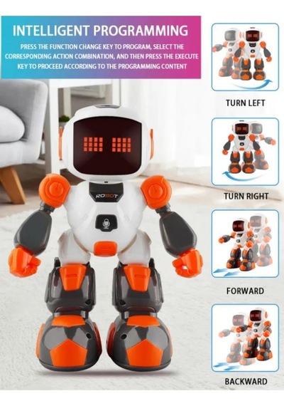 Uzaktan Kumandalı Işıklı Sesli Ses Kaydı Yapan Yürüyen Robot