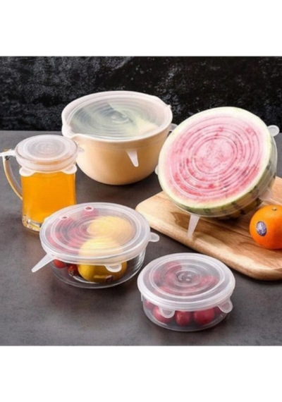 Tazeliği Koruyan 6'lı Silikon Strech Kapak Pratik Taşırmaz