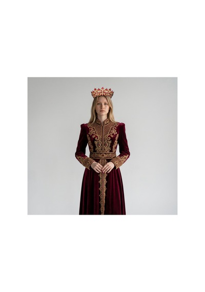Golden Night Crown-gelin,kına,nişan,söz,after,bride,party Taç Kırmızı - 889679471 Kırmızı