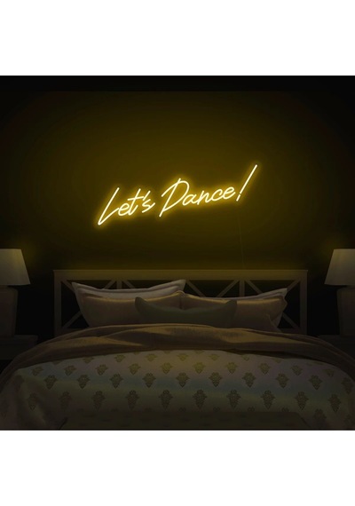 Let's Dance Yazılı Neon Tabela Sarı