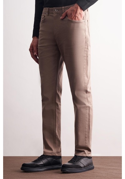 İmza Açık Bej 5 Cep Casual Slim Fit Pamuklu 5 Cep Pantolon 1003255318 Açık Bej
