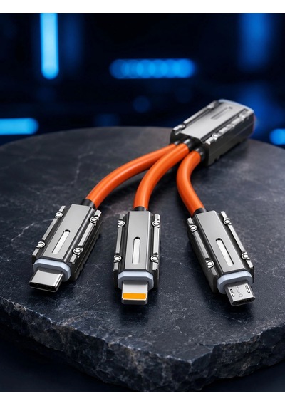 Usb Typec, Lightning Ve Micro Usb Uyumlu 3'ü 1 Arada Hızlı Şarj Kablosu