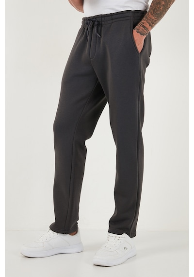 Buratti Pamuklu Regular Fit Normal Bel Şardonlu Erkek Eşofman Altı 5908040 Antrasit