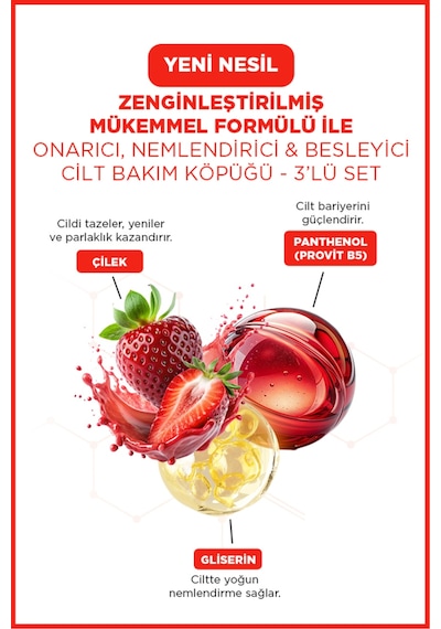 Icon Cilt Bakım Köpüğü Strawberry & Cheesecake 3'lü Set