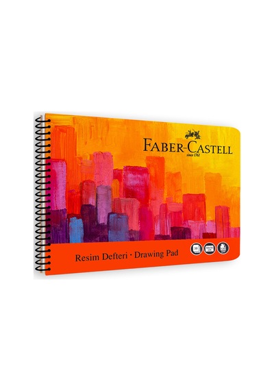 Faber-Castell 35x50 cm Art Karton Kapak Resim Defteri, 30 Yaprak, 120 gr Kaliteli Kağıt