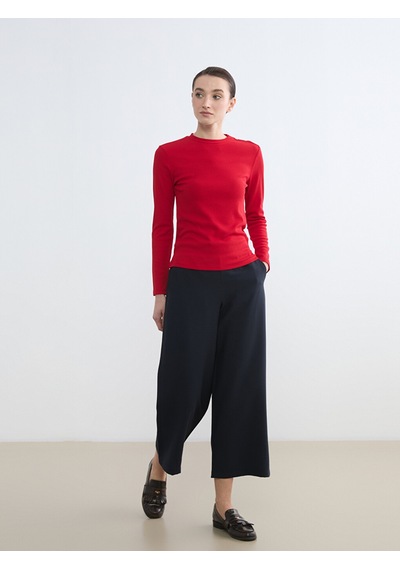 Lcw Modest Lacivert Beli Lastikli Geniş Paça Kadın Pantolon