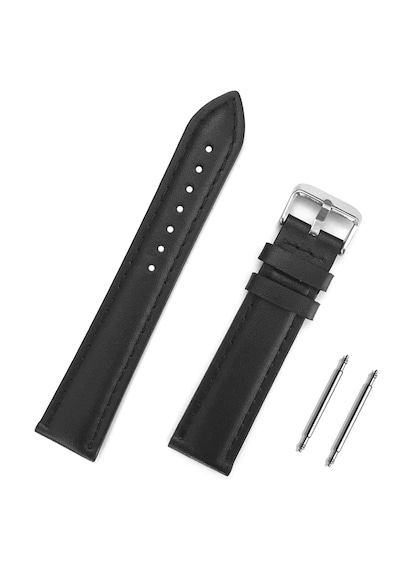 22mm Siyah Hakiki Deri Saat Kordonu Kayış