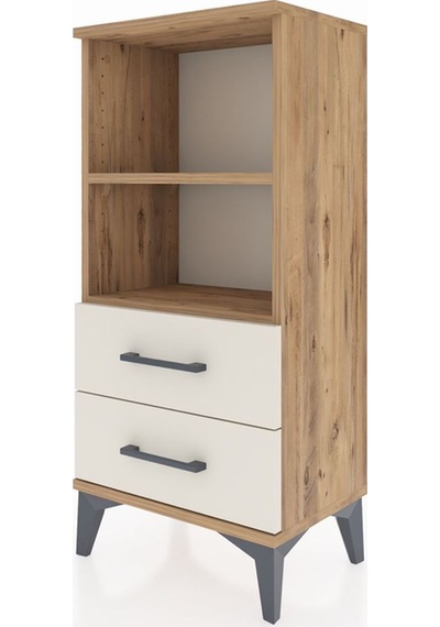 Arges Komodin 2 Raflı 2 Çekmeceli 44x30x96 Çam-aytaşı Çam