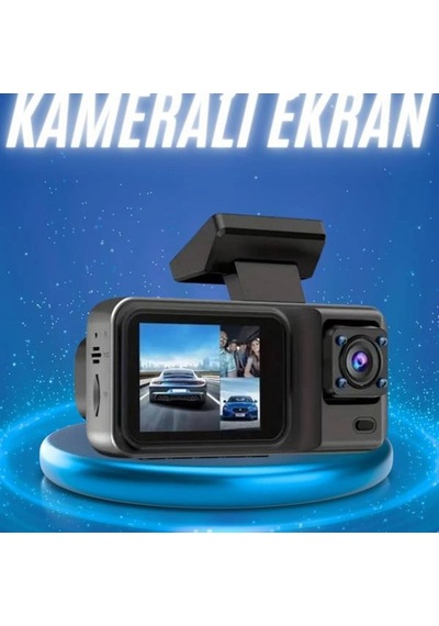 Ekranlı Sürüş Kaydedici Dvr Ön Ve Arka Kameralı 1080p Full Hd 3 Kameralı Araç İçi Kayıt Sistemi