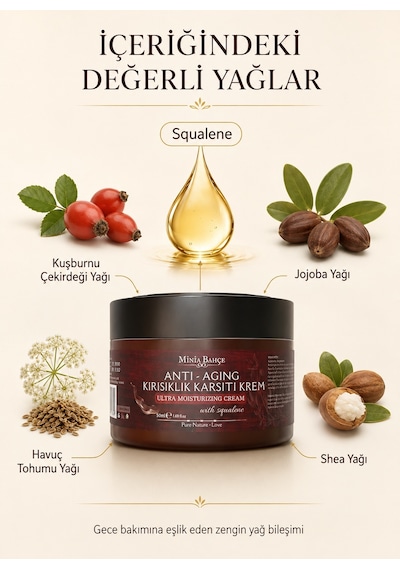 Minia Bahçe Squalene & Bitkisel Yağlar Yoğun Bakım Kremi 50 ML
