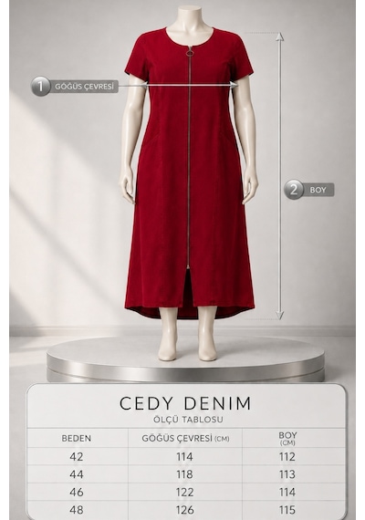 Cedy Denim Cedy Denım - Büyük Beden - Kadın Fermuarlı Taş Ve Dantel Detaylı Vintage Elbise C409 Gül Kurusu Cedy Denim Cedy Denım - Büyük Beden - Kadın Fermuarlı Taş Ve Dantel Detaylı Vintage Elbise C409 Gül Kurusu
