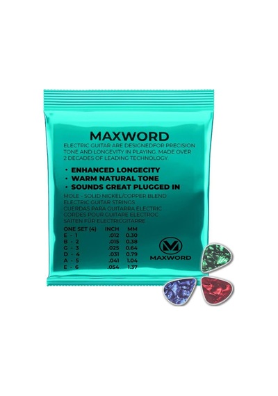 Maxword Gt-electric Kaliteli Elektro Gitar Teli 1 Takım Set Pena Hediye